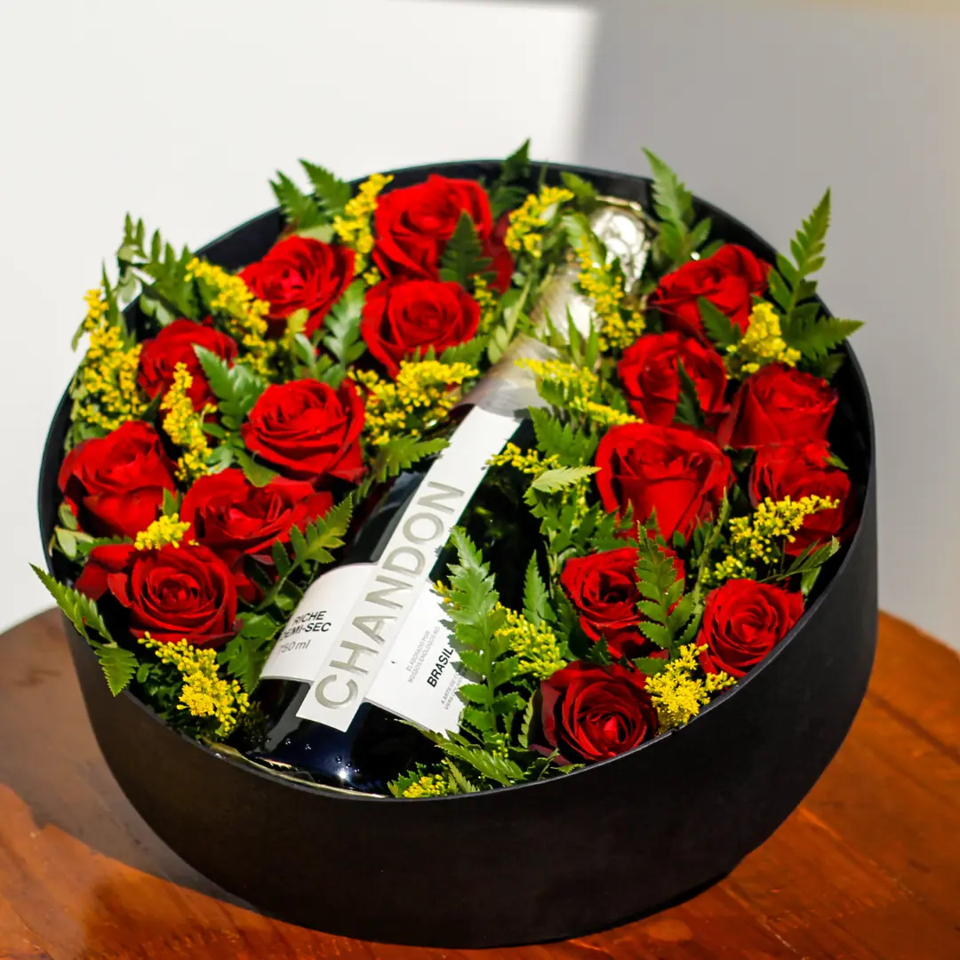 Box com Rosas Chandon Floricultura em florianopolis